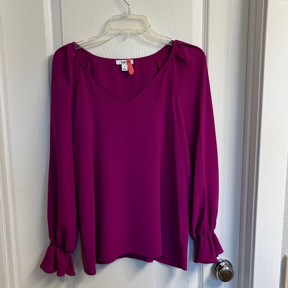 Cato Fuchsia Blouse with Ruffle Cuffs